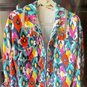 Savanna Jane Multicolor Fringe Jacket